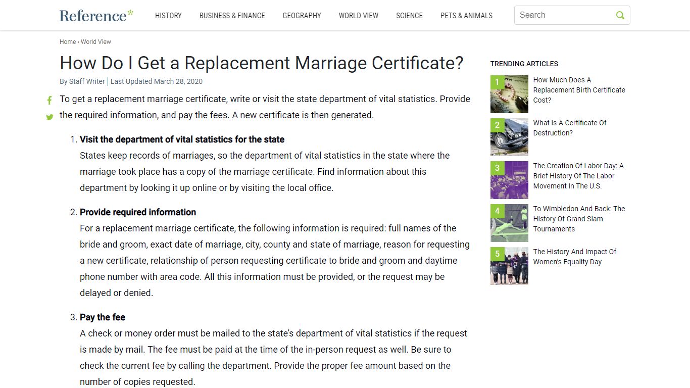 How Do I Get a Replacement Marriage Certificate? - Reference.com